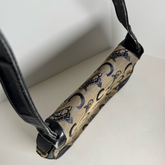 Celine Vintage Canvas Leather Crossbody Bag Purse - Picture 6 of 12